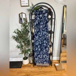 Chaps Navy and White Floral Maxi Dress size medium